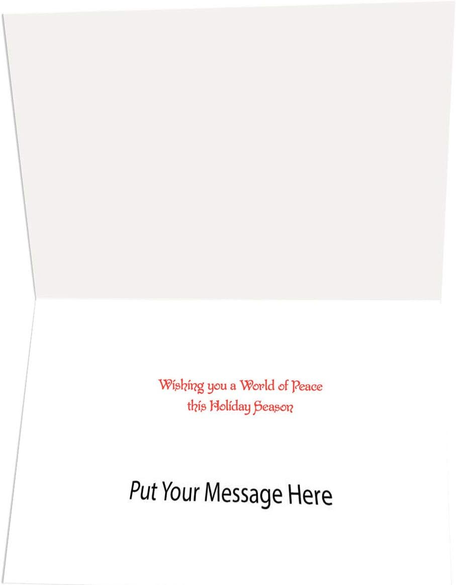 Stonehouse Collection Personalized American Flag Christmas Card- 24 Patriotic Christmas Cards Envelopes - USA Holiday Cards (Personalized)