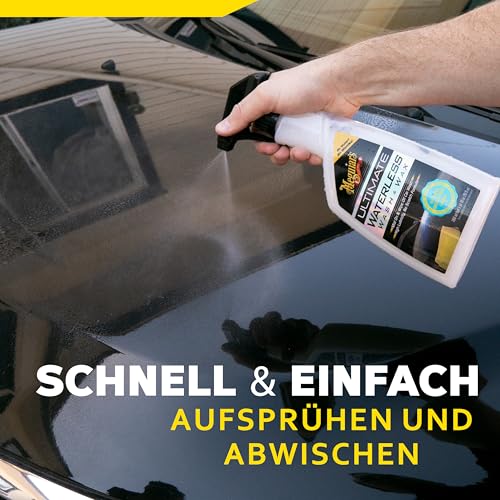 Meguiar's Ultimate Wash & Wax Anywhere - Trockenwäsche & Wachsspray - Autoreinigung - Autowaschen ohne Wasser - Glatte Schutzschicht - Kratzfreie Formel für mehr Glanz, 768ml, G3626EU
