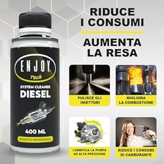 ENJOY TECH System Cleaner Diesel - Additivo Professionale per la Pulizia degli Iniettori e la Protezione del Motore Diesel - 400ML, Made in Italy (1)