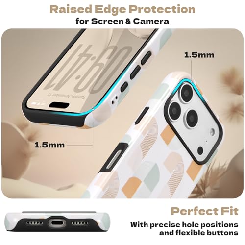 Coque iPhone 17 Pro Max Magsafe antichoc élégante motif patchwork - 5
