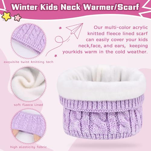 Image of ZOORON Kids Winter Hat Gloves Scarf Set, Girls Boys Hats Beanie with Pom | Children Knit Neck Warmer Mittens Fleece Lined Set Ages for 3-15, Kids Birthdays and Christmas Gifts