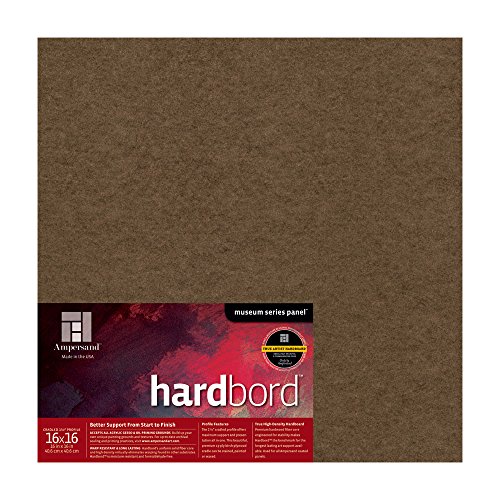 Image of Ampersand Art Supply Hardboard Wood Painting Panel: Museum Series Hardbord, 16 inch x 16 inch, 1-1 /2 Inch Cradled Profile