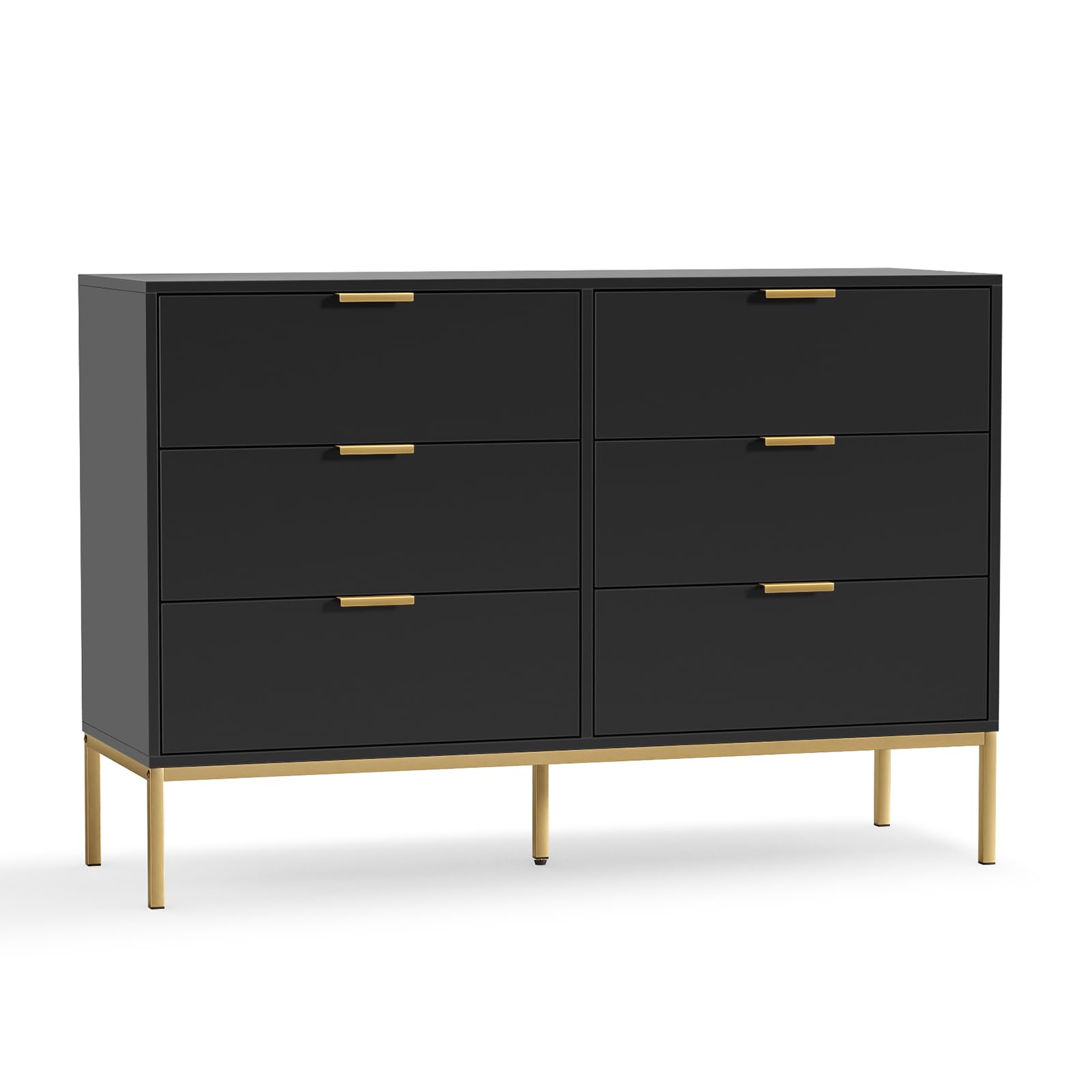 Yvsevnr 6 Chest of Drawers Bedroom Wooden, Dresser Unit Cabinet Storage for Living Room Hallway Bedroom, Wood Sideboard Chest for Organizing Clothes,Personal Items, Anti-tip, 120 x 40 x 81 cm โ image 1