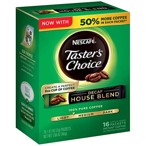 Nescafe Coffee 3 in 1 Sticks / Clasico Original / Blend & Brew / Taster's Choice / Dolca / Dark Medium Roast / Colombian / Arabiana / House Blend ((15 Packets) Taster's Choice Decaf House Blend)