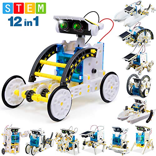 FLY2SKY 12-in-1 STEM Toy Solar Robot KIt DIY Solar STEM Robot Toy Building