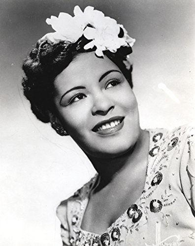 Image of Billie Holiday smiling Close Up Portrait with Floral Accessories Photo Print (8 x 10)
