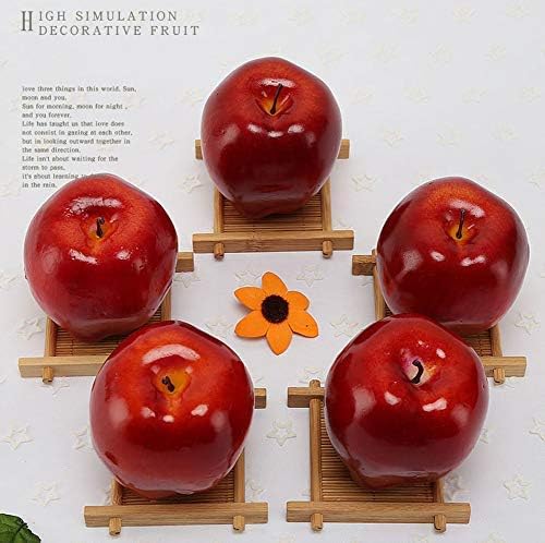 Artificial Lifelike Simulation Apples Decorative Red Apple Fruit for Home House Kitchen Thanksgiving Christmas Party Decoration