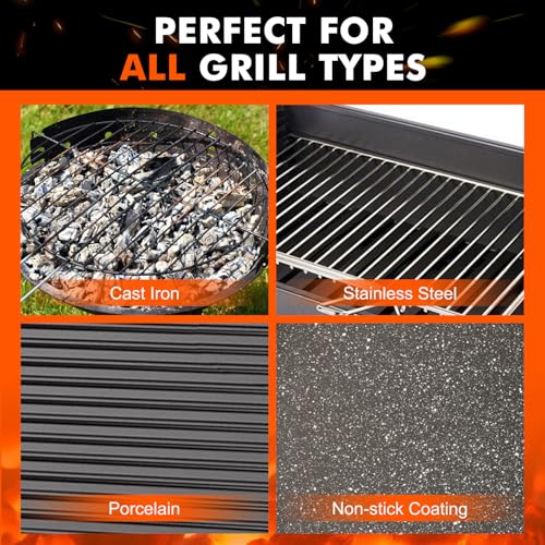 PROKITCHEN Grill Brush for Outdoor Grill Bristle Free, Reinforced Grill Cleaner Scraper BBQ Brush Non Metal Bristles Steam Cleaning Grill Cleaning Brush Safe BBQ Accessories Grill Tool, Gifts for Men - Thumbnail 7
