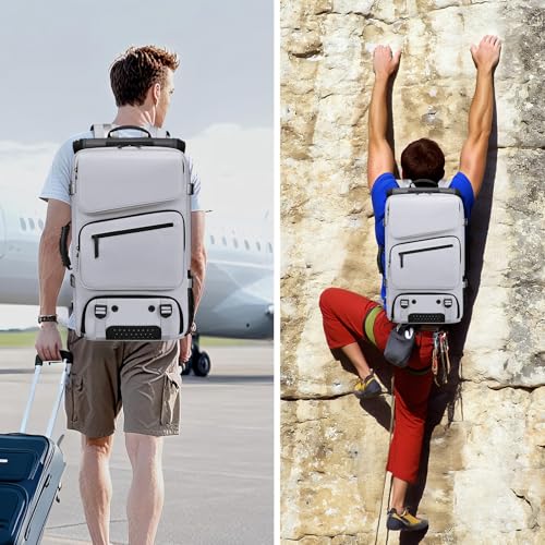Mochila de viaje expandible para portátil para avión gris miniatura 7