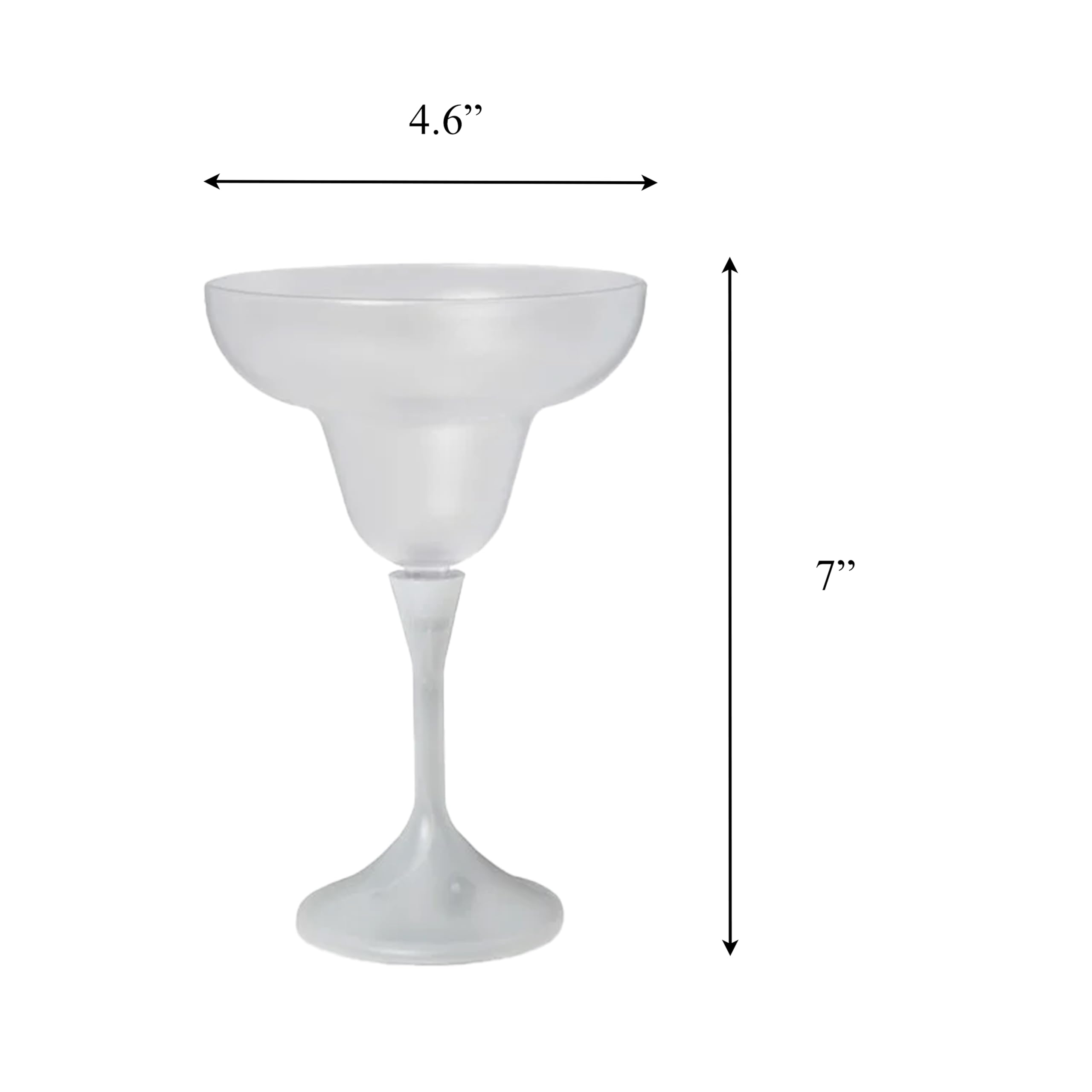 Pack of 18 Frosted Margarita Drinking Glass White Stem