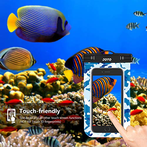 Joto Universal Waterproof Phone Pouch Cellphone Dry Bag Case For Iphone 14 13 12 11 Pro Max Mini Xs Xr X 8 7 6S Plus Se, Galaxy S21 S20 S10 Plus Note 10+ 9, Pixel 4 Xl Up To 7"-Camoblue #TOP2