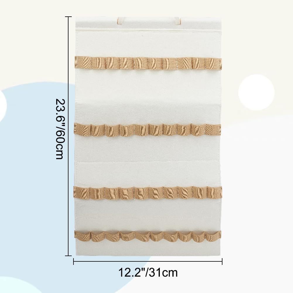 DELORIGIN Felt Hanging Headband Holder with 40 Elastic Bands Bow Hanger White Wall Headbands Display Organizer Ribbon Hair Hoops Storage Hairbands Hair Accessory Holder for Home Women Hair Bows - Image 2