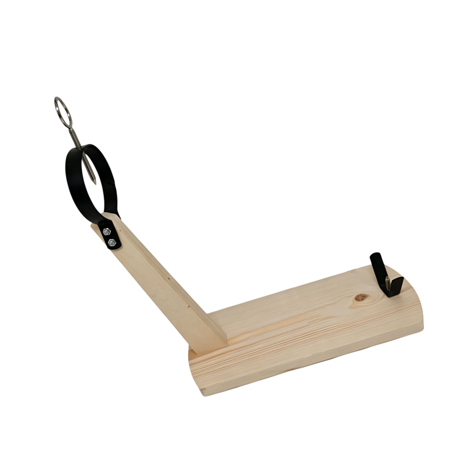 Nucelit Curved Meat Stand Constructed From Hard Pine Wood with Reinforced Frame for Smooth Slicing Sturdy Pork Stand