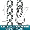 KLIFFHÄNGER Verlängerungskette für Hängesessel, Hängestuhl und Hängematte mit Zwei Karabiner | Verschiedene Längen (Kette 115 cm) #4