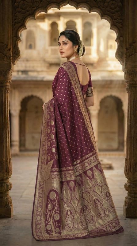 Image of Yashika Women's Art Silk Saree with Blouse Piece for Traditional Ethnic Wear Sari