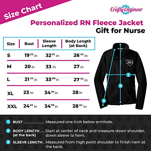 The Crafty Engineer Personalized Rn Fleece Jacket Gift For Nurse (Black, Medium) #TOP5