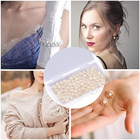 AIEX 2 Strings About 100 PCS 14.2-15.7inch Natural Pearls Beads, Artificial Freshwater Cultured Pearl Beads Bulk White Spacer Pearl Bead for DIY Craft Bracelet Earring Jewelry Making