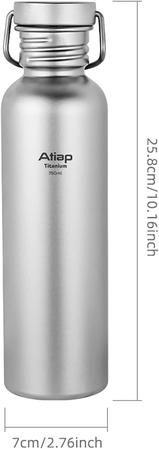 Titanium Water Bottle Sport Bottle Ultralight Leakproof for Outdoor Camping Hiking (600ml)