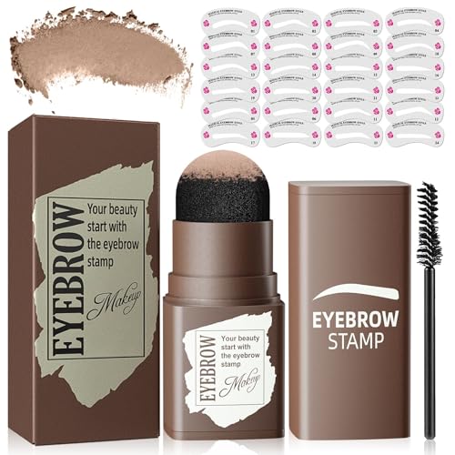 Eyebrow Stamp Kit, Eyebrow Stencils for Shaping Brow Stamp, Light Brown