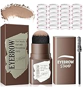 Eyebrow Stamp and Eyebrow Stencil Kit, Eyebrow Stencils for Shaping 24pcs Reusable with Brow Brus...