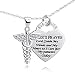 YFN Sterling Silver Caduceus Angel Nursing Themed Pendant Necklace 18" (Caduceus Necklace)