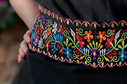 Traditional Embroidered Mexican Belt For Women Adjustable - Cinturones De Mujer Bordados Hecho En Mexico - Mexican Belt Sash - Women's Belt Embroidered #TOP2