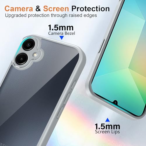 Image of Kapa Hawkeye Clear Slim Tough Back Cover for Samsung Galaxy F70e 5G | Camera Lens Protector Anti Yellow Shockproof Clear Hybrid Case Cover (Grey Sides)