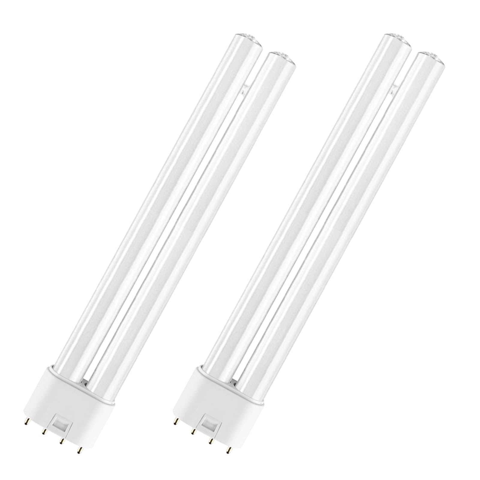 Artomnivera 18W/830 2G11 4-Pin Fluorescent Light Bulbs, Low Energy Compact Fluorescent Lamp, 220V Compact Energy Saving Lamps (Warm White 6500K) (2)