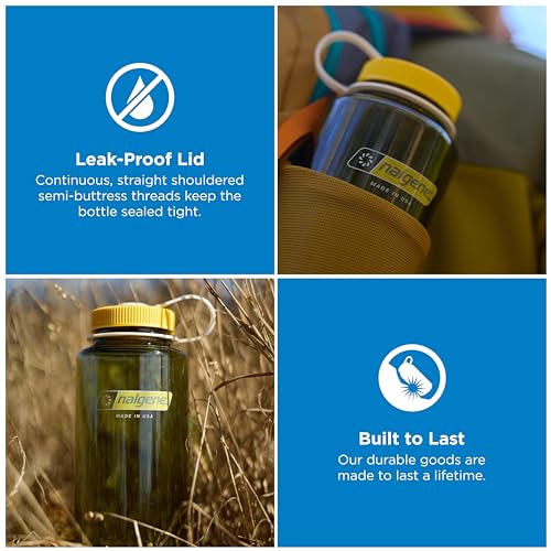 Image of Nalgene 32 oz Wide Mouth Water Bottle | BPA-Free, Durable & Leak Proof, Lightweight Bottle for Hiking & Gym, Work & Travel