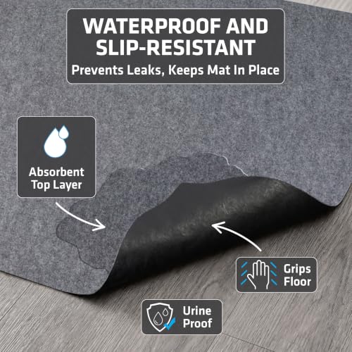 Image of Drymate Original Cat Litter Mat, Contains Mess from Box for Cleaner Floors, Urine-Proof, Soft on Kitty Paws -Absorbent /Waterproof- Machine Washable, Durable (USA Made) (29aa‚¬Ax36aa‚¬A) (Light Grey)