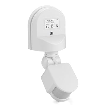 Adjustable PIR Body Motion Infrared Sensor Detector Light Bulb Switch with Installation screwsWhite