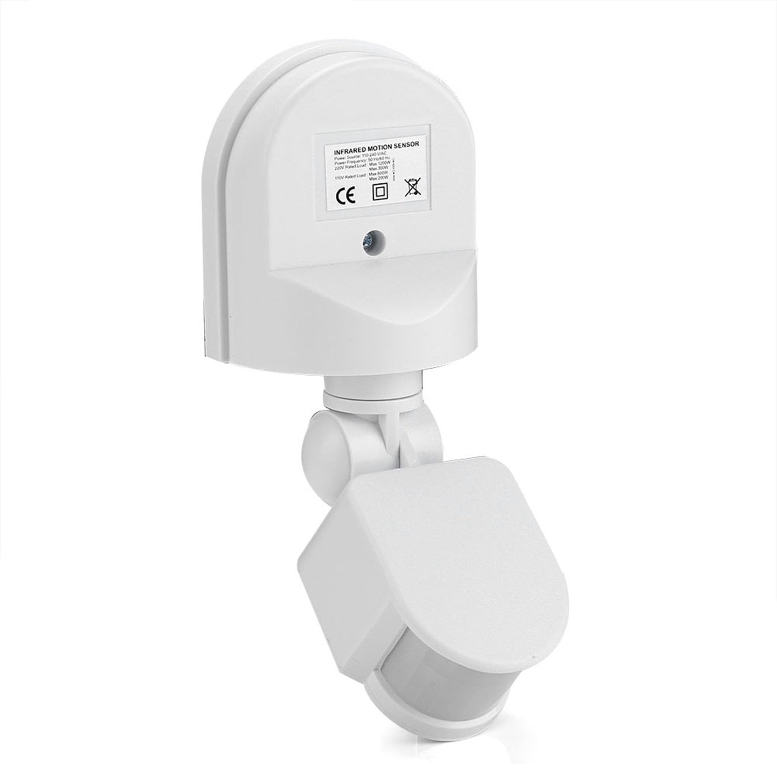 Adjustable PIR Body Motion Infrared Sensor Detector Light Bulb Switch with Installation screws(White)