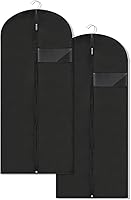 LXLOVESMEggRings 45'' Garment Bags for Travel & Storage - 2 Pack Black Suit Covers with Clear Window for Gowns & Suits