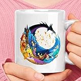 beidseitig bedruckt Weiße Tasse mit Prinzessinnen König der Löwen und Bösewichte der Disney-Welt, 325 ml