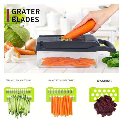 Cortador manual 16 en 1 para vegetales con contenedor miniatura 5
