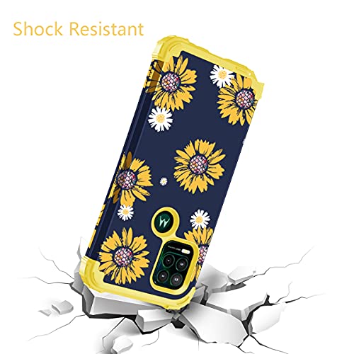 Fingic Compatible With Moto G Stylus 5G Case 2021,Sunflower 3 In 1 Heavy Duty Hard Pc Soft Silicone Rugged Bumper Full-Body Shockproof Protective Phone Case For Motorola Moto G Stylus 5G 2021,Yellow #TOP2