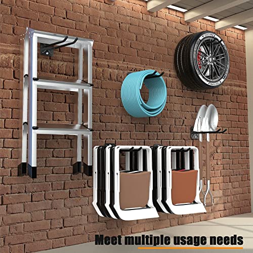 Dobures 2Pcs Garage Hooks Heavy Duty Hooks, Hanger Rack Garage Wall Storage Hangers Wall Mount Organizer To Hang Chairs, Strollers, Power Tools, Garden Tools, Tire And More #TOP4