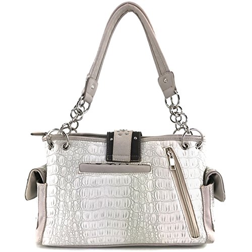 Justin West Concealed Carry Western Buckle Duo Color Shoulder Handbag Purse4