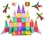 dreambuilderToy 60 Pieces Magnetic Tiles Clear 3D Building Blocks with 4 Large Playboards, STEM Magnetic Tiles Set