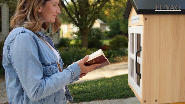 Amazon.com : fuyao Outdoor Book Sharing Box: Natural Wood Library