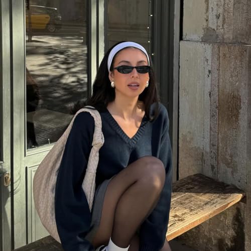 STORYCOAST Narrow Retro Oval Sunglasses for Women Men Fashion Small Frame Sun Glasses 90s Vintage Style Black+Brown2