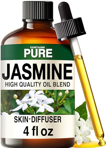 Image of 100% Pure Jasmine Oil - 4 Fl Oz Jasmine Essential Oil for Hair, Skin, Diffuser, Aromatherapy & DIY Soap Making Scent