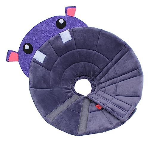 Alfie Pet - Noah Recovery Collar (for Dogs and Cats) - Pattern: Hippo, Size: Small