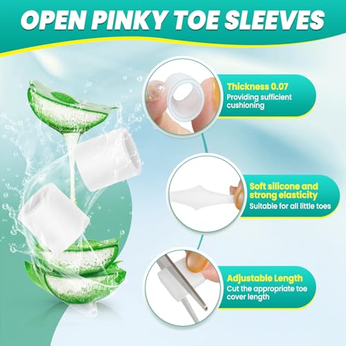 Image of Pnrskter Silicone Toe Protectors for Men & Women - 20 PCS Soft Toe Caps & Sleeves for Pinky Toe, Corns, Blisters, Calluses, Hammer Toes, Toe Cushions for All Day Comfortable & Friction Toe Relief