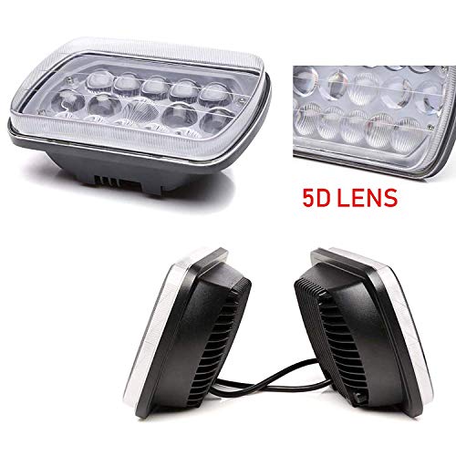 Dicn 7X6 5X7 Led Headlights For Trucks High Low Beam Sealed 5D Lens Headlamp Fit For Express Cargo 3500 2500 1500-6000K Bright White - 2 Yr Warranty (Pair) #TOP3
