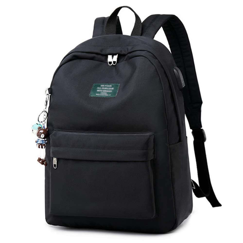 GDHKDDFL Versatile unisex rucksack, Elementary Middle High School Bags Bookbag Waterproof Travel Rucksack(Black,S)