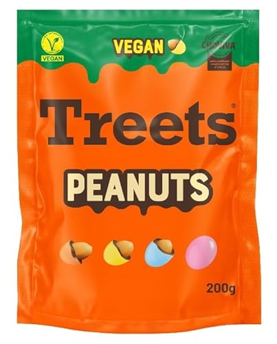 Treets Peanuts Vegan 200g | Geröstete Erdnüsse mit ChoViva | Vegan | 1 x 200g Packung