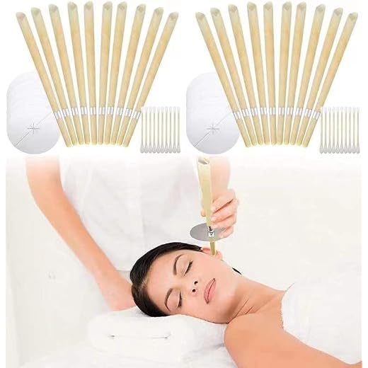 20 Pack Beeswax Ear Candles Natural Ear Candles Wax Removal, Ear Wax Candles for Ear Candling Wax Removal, Ear Candling Candles for Ear Cleaning, Earwax Candle Ear Wax Removal Cones Ear Cleaner