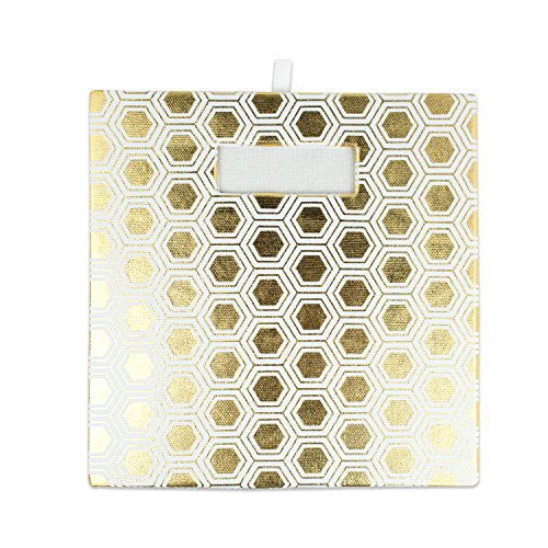 Dii Collapsible Polyester Storage Cube, Honeycomb, Gold, Large #TOP3