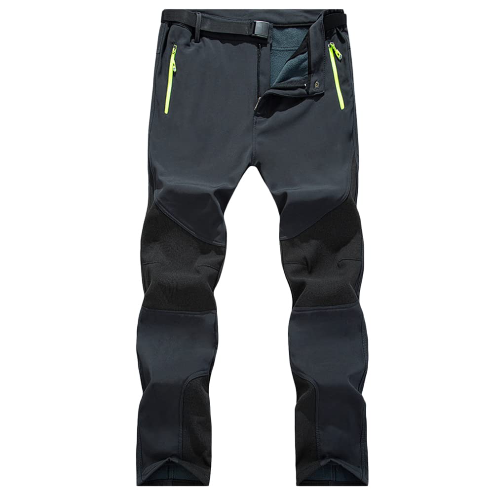 Pantalon de Travail Randonnee Imperméable Softshell pour Homme/Femme avec Poches Zippées Doublure en Polaire Chaude Pantalon de Ski